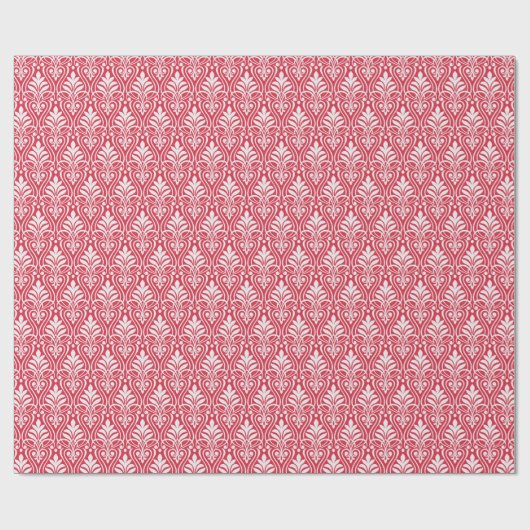 Art Deco Patroon 01 - Wit op Paradise Pink Cadeaupapier (Vlak)