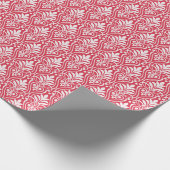 Art Deco Patroon 01 - Wit op Paradise Pink Cadeaupapier (Hoek)