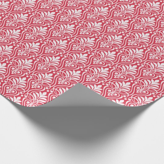 Art Deco Patroon 01 - Wit op Paradise Pink Cadeaupapier (Hoek)