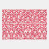 Art Deco Patroon 01 - Wit op Paradise Pink Inpakpapier Vel (Voorkant 3)