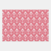 Art Deco Patroon 01 - Wit op Paradise Pink Inpakpapier Vel (Voorkant 2)