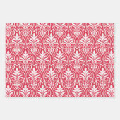 Art Deco Patroon 01 - Wit op Paradise Pink Inpakpapier Vel (Voorkant)