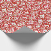 Art Deco Patroon 01 - Wit op Perzisch Rood Cadeaupapier (Hoek)