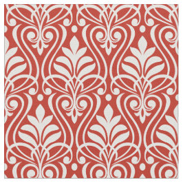 Art Deco Patroon 01 - Wit op Perzisch Rood Stof