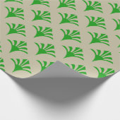 Art Deco Patroon 02 - Bos Groen op Gebroken Wit Cadeaupapier (Hoek)