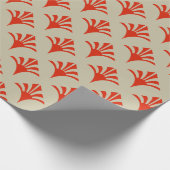 Art Deco Patroon 02 - Dali's Rood op Gebroken Wit Cadeaupapier (Hoek)