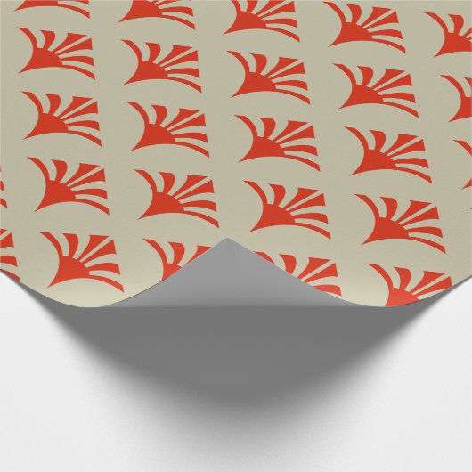 Art Deco Patroon 02 - Dali's Rood op Gebroken Wit Cadeaupapier (Hoek)