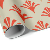 Art Deco Patroon 02 - Dali's Rood op Gebroken Wit Cadeaupapier (Rol Hoek)