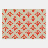 Art Deco Patroon 02 - Dali's Rood op Gebroken Wit Inpakpapier Vel (Voorkant)