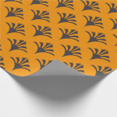 Art Deco Patroon 02 - Deco Zwart op Vivid Gamboge Cadeaupapier (Hoek)