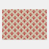 Art Deco Patroon 02 - Escher Rood op Gebroken Wit Inpakpapier Vel (Voorkant 2)