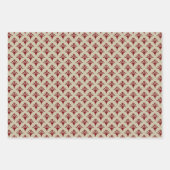 Art Deco Patroon 02 - Midnight Red op Off-White Inpakpapier Vel (Voorkant 3)