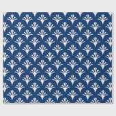 Art Deco Patroon 02 - Wit op Dark Azure Cadeaupapier (Vlak)