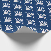 Art Deco Patroon 02 - Wit op Dark Azure Cadeaupapier (Hoek)