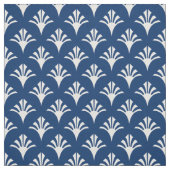 Art Deco Patroon 02 - Wit op Dark Azure Stof (Swatch)