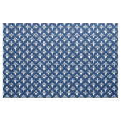 Art Deco Patroon 02 - Wit op Dark Azure Stof (Fat Quarter)