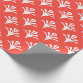 Art Deco Patroon 02 - Wit op Lichtrood Cadeaupapier (Hoek)