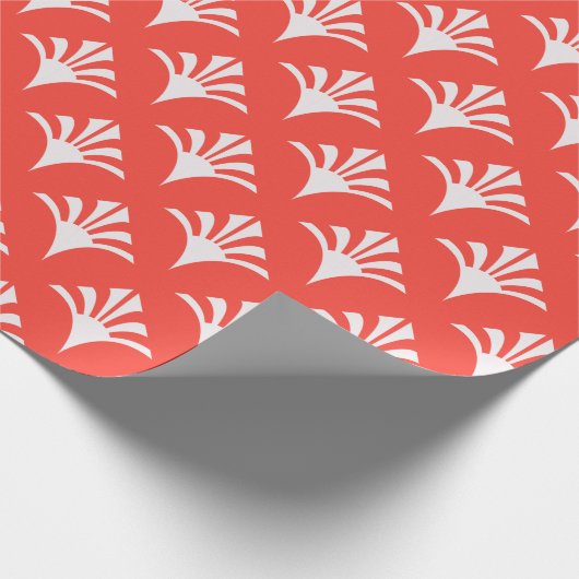 Art Deco Patroon 02 - Wit op Lichtrood Cadeaupapier (Hoek)