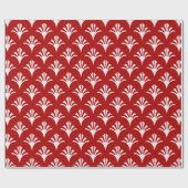 Art Deco Patroon 02 - Wit op Milano Rood Cadeaupapier (Vlak)