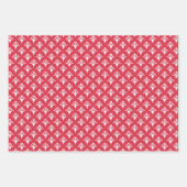 Art Deco Patroon 02 - Wit op Paradise Pink Inpakpapier Vel (Voorkant 3)