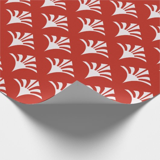 Art Deco Patroon 02 - Wit op Perzisch Rood Cadeaupapier (Hoek)