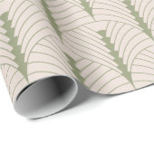 Art Deco Patroon 03 - Camouflage Groen op Wit Cadeaupapier (Rol Hoek)