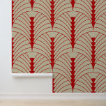Art Deco Patroon 03 - Escher Rood op Gebroken Wit Behang<br><div class="desc">Art Deco Patroon 03 - Escher Rood op Gebroken Wit</div>