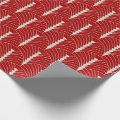 Art Deco Patroon 03 - Gebroken wit op Milano Red Cadeaupapier (Hoek)