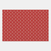 Art Deco Patroon 03 - Gebroken wit op Milano Red Inpakpapier Vel (Voorkant 3)