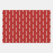 Art Deco Patroon 03 - Gebroken wit op Milano Red Inpakpapier Vel (Voorkant 2)