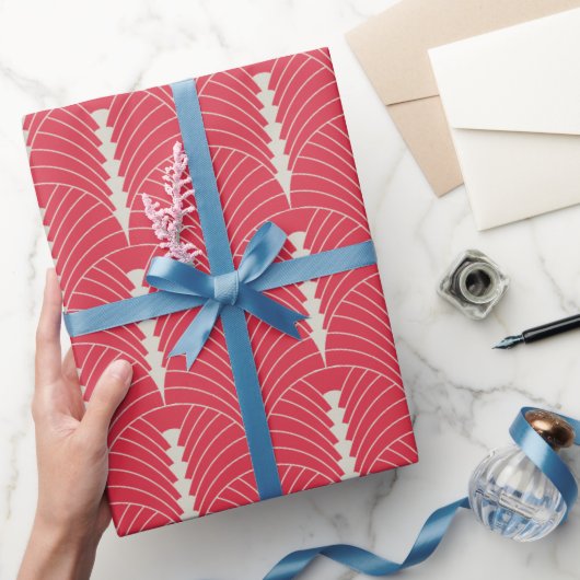 Art Deco Patroon 03 - Gebroken wit op Paradise Pin Cadeaupapier (Geschenken)