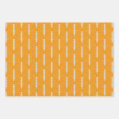 Art Deco Patroon 03 - Gebroken wit op Vivid Gambog Inpakpapier Vel (Voorkant 2)