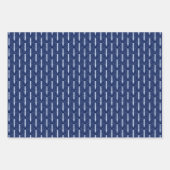 Art Deco Patroon 03 - Lavendel Blauw op Donkerblau Inpakpapier Vel (Voorkant 3)