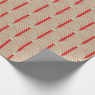 Art Deco Patroon 03 - Perzisch Rood op Gebroken Wi Cadeaupapier