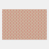 Art Deco Patroon 03 - Perzisch Rood op Gebroken Wi Inpakpapier Vel (Voorkant 3)