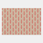 Art Deco Patroon 03 - Perzisch Rood op Gebroken Wi Inpakpapier Vel (Voorkant 2)
