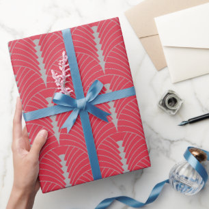 Art Deco Patroon 03 - Spaans Grijs op Roze Cadeaupapier