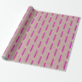 Art Deco Patroon 03 - Vette magenta op gebroken wi Cadeaupapier (Uitgerold)