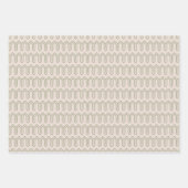 Art Deco Patroon 05 - Camouflage Groen op Wit Inpakpapier Vel (Voorkant 3)