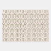 Art Deco Patroon 05 - Camouflage Groen op Wit Inpakpapier Vel (Voorkant 2)