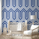 Art Deco Patroon 05 - Donkerblauw op Lavendel Blau Behang<br><div class="desc">Art Deco Patroon 05 - Donkerblauw op Lavendel Blauw</div>