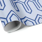 Art Deco Patroon 05 - Donkerblauw op Lavendel Blau Cadeaupapier (Rol Hoek)