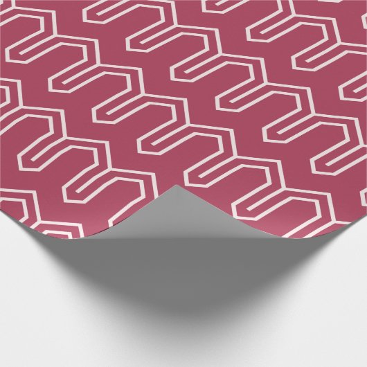 Art Deco Patroon 05 - Lichtroze op frambozenroze Cadeaupapier (Hoek)