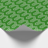 Art Deco Patroon 05 - Wit op Bos Groen Cadeaupapier (Hoek)