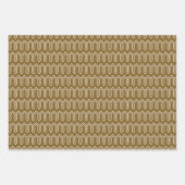 Art Deco Patroon 05 - Wit op Gold Fusion Inpakpapier Vel (Voorkant 3)