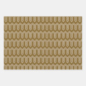 Art Deco Patroon 05 - Wit op Gold Fusion Inpakpapier Vel (Voorkant 2)