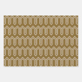 Art Deco Patroon 05 - Wit op Gold Fusion Inpakpapier Vel (Voorkant)