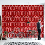 Art Deco Patroon 05 - Wit op Milano Rood Behang<br><div class="desc">Art Deco Patroon 05 - Wit op Milano Rood</div>