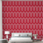 Art Deco Patroon 05 - Wit op Paradise Pink Behang<br><div class="desc">Art Deco Patroon 05 - Wit op Paradise Pink</div>