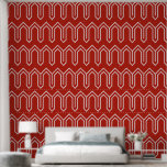 Art Deco Patroon 05 - Wit op Perzisch Rood Behang<br><div class="desc">Art Deco Patroon 05 - Wit op Perzisch Rood</div>